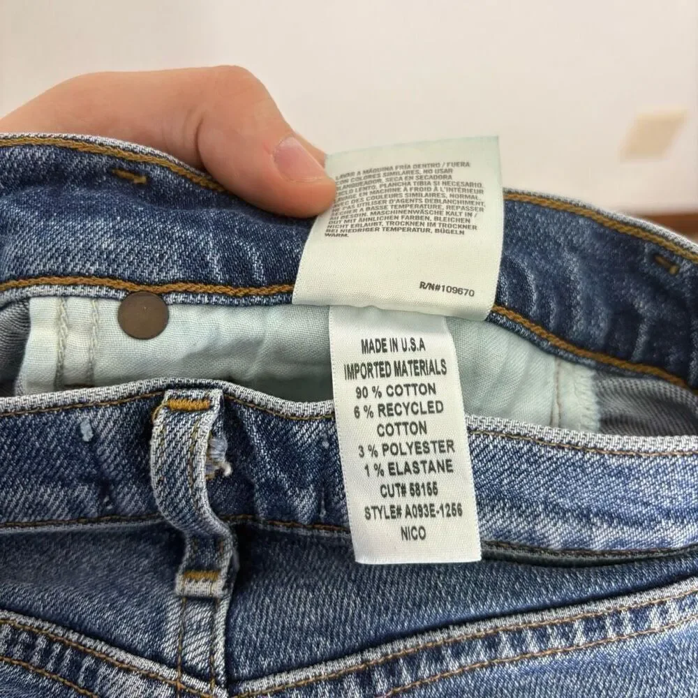 Agolde High Waisted Skinny Ankle Jeans Hidden‎ Button Fly Size 27